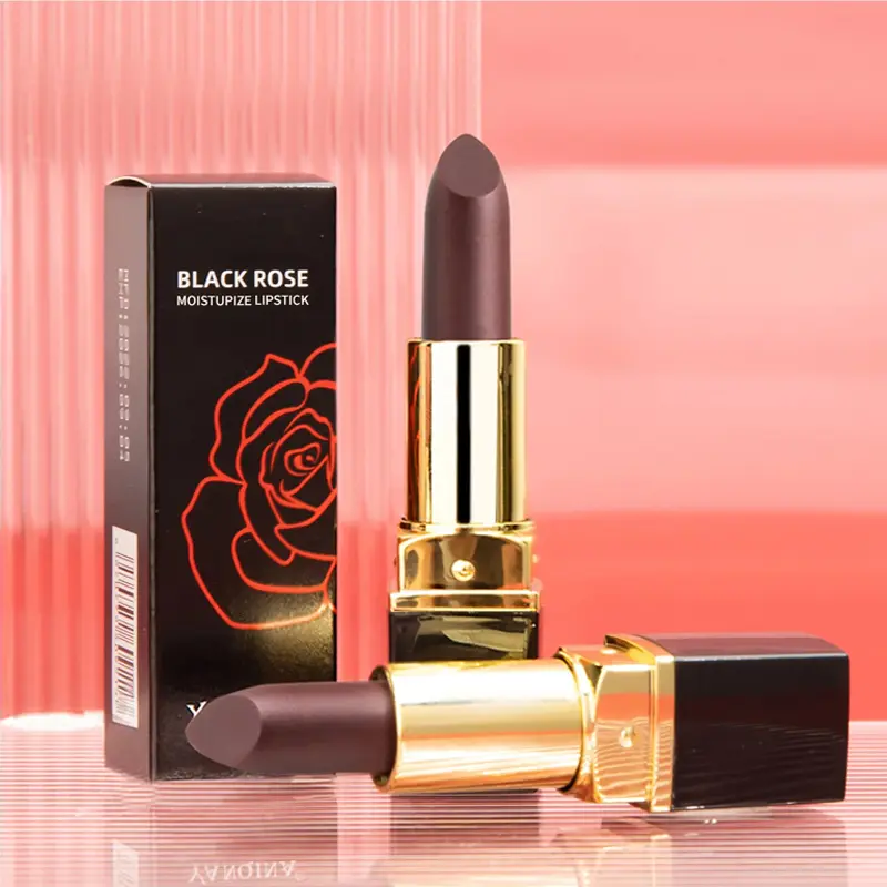 Black Rose Moisturizing Lipstick Makeup Dark Red Lip Stick Cream Pencil Make Up Cosmetics Nourishing Tinted Lipbalm Waterproof