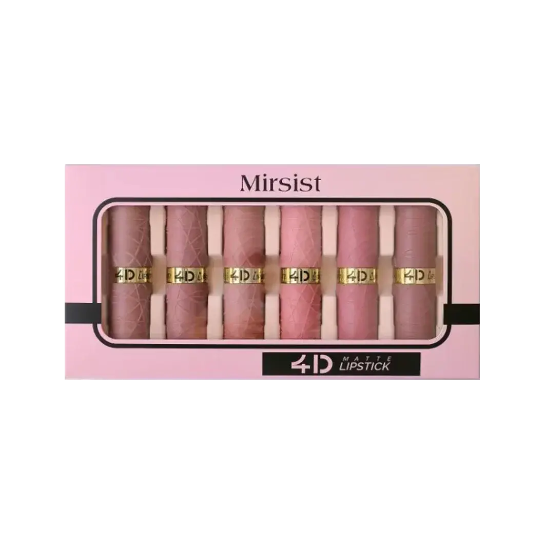Makeup Mirsist New Matte Velvet Lip Stick 6pcs Set Long Lasting Non-Stick Cup Waterproof Modern Lip Gloss Set Sexy Lip Tint