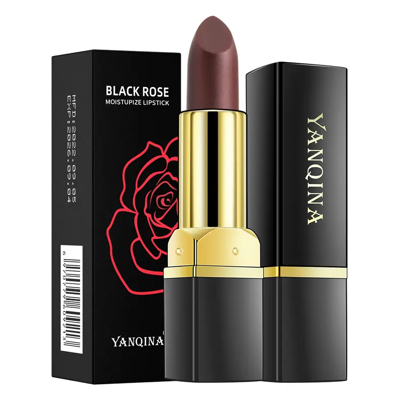 Black Rose Moisturizing Lipstick Makeup Dark Red Lip Stick Cream Pencil Make Up Cosmetics Nourishing Tinted Lipbalm Waterproof