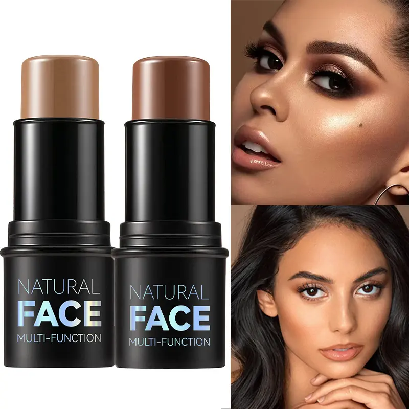 MLSMILE Face Contour Brighten Bronzer Highlighter Stick Waterproof Illuminator Concealer Cream Blush Stick for Women's Makeup