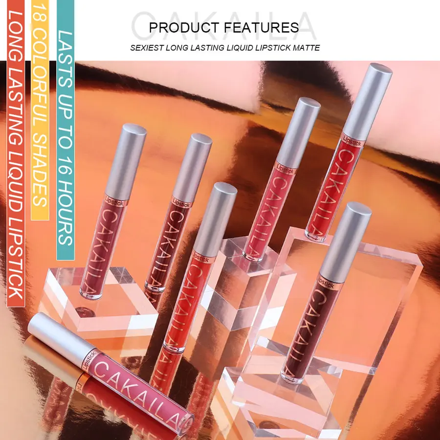 CAKAILA 6Pcs/Set NonStick Cup Lip Gloss Matte Velvet Lipstick Waterproof Long-lasting Liquid Lipstick Moisturizing Lip Stick