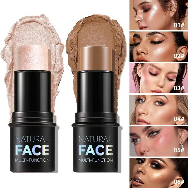 MLSMILE Face Contour Brighten Bronzer Highlighter Stick Waterproof Illuminator Concealer Cream Blush Stick for Women's Makeup