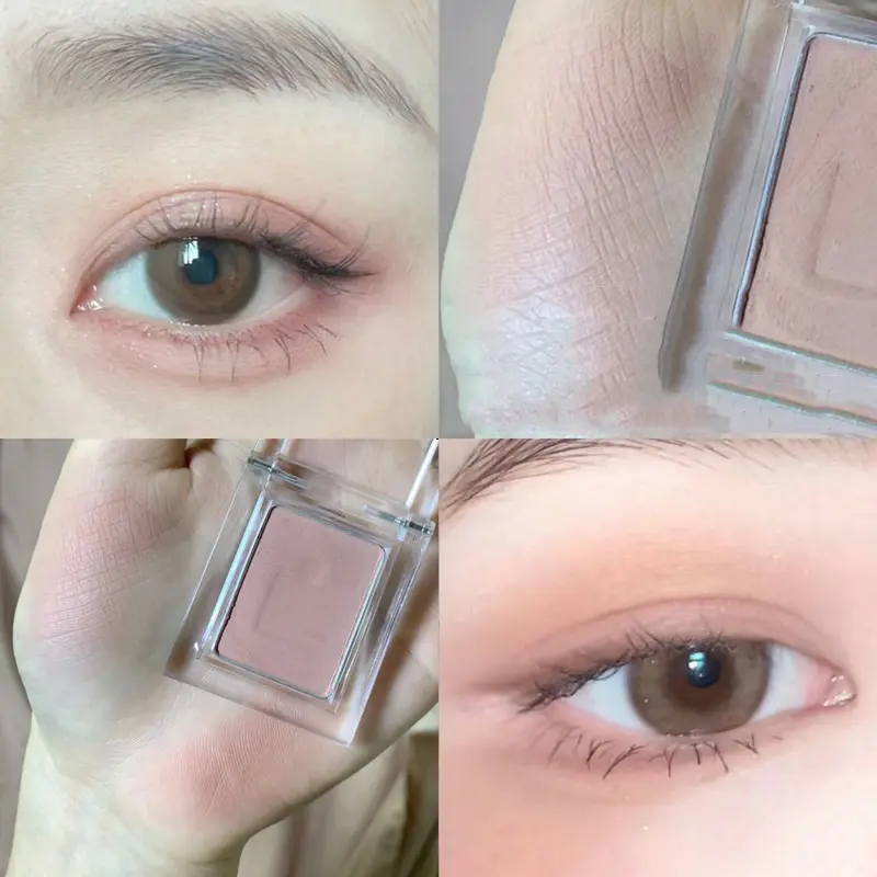 Matte Shimmer Eyeshadow Powder Nude Skin Pink Gold Highlighter Face Contour Waterproof Longlasting Eyeshadow Primer Base Makeup