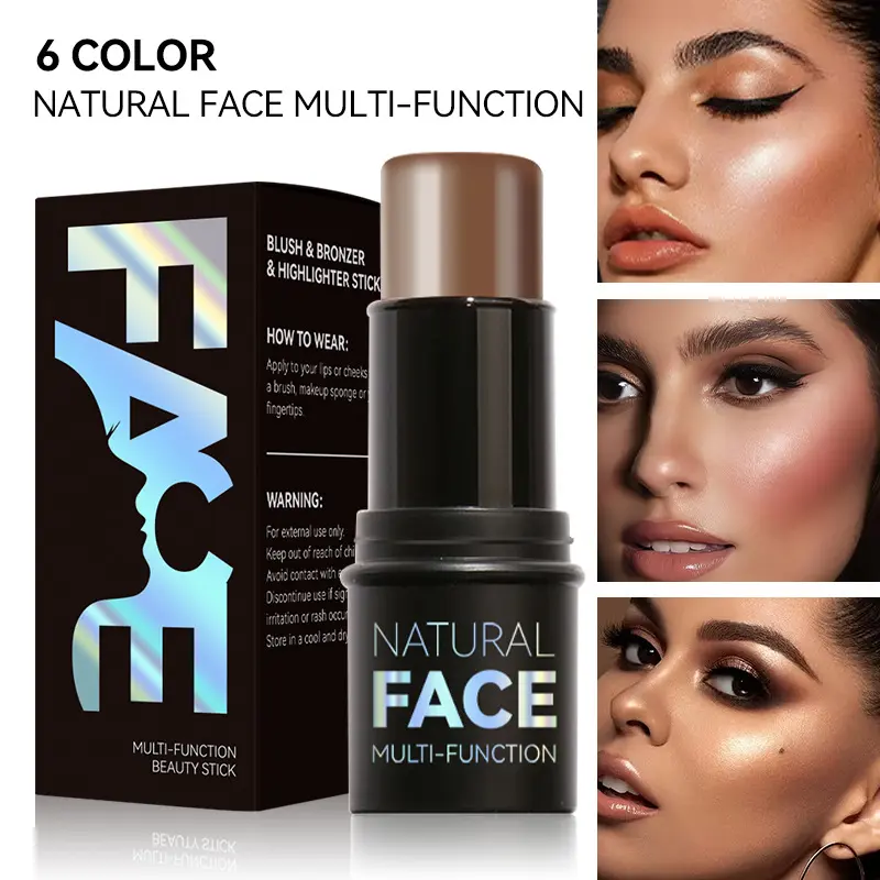 MLSMILE Face Contour Brighten Bronzer Highlighter Stick Waterproof Illuminator Concealer Cream Blush Stick for Women's Makeup