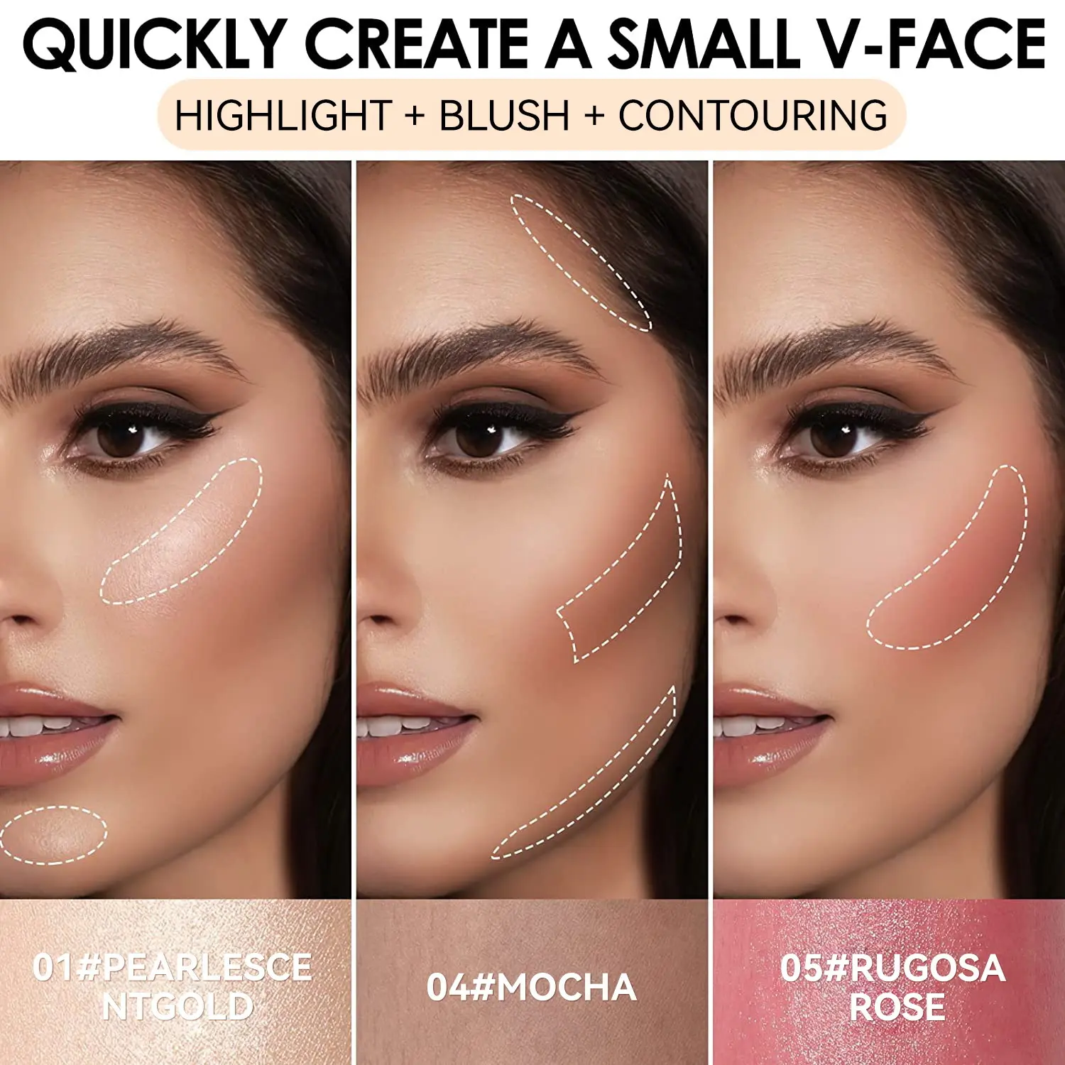 MLSMILE Face Contour Brighten Bronzer Highlighter Stick Waterproof Illuminator Concealer Cream Blush Stick for Women's Makeup