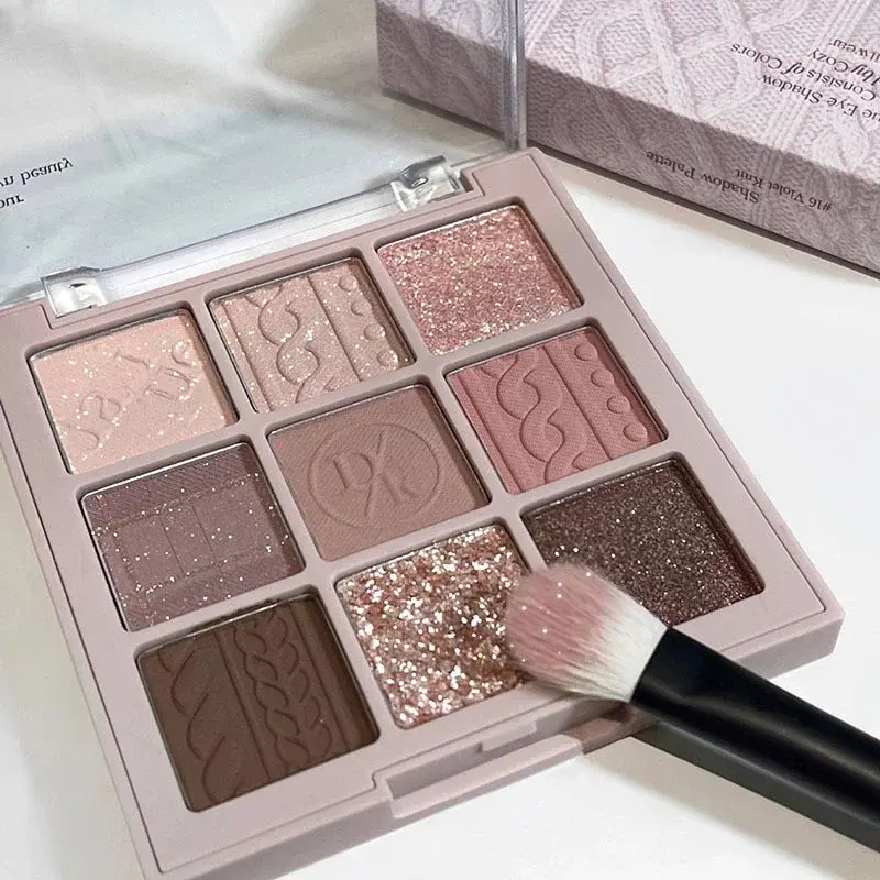 9 Color Shimmer Eye Shadow Makeup Palette Pressed Glitter Eyeshadow Professional Eyes Mineral Pigments Long-lasting Waterproof