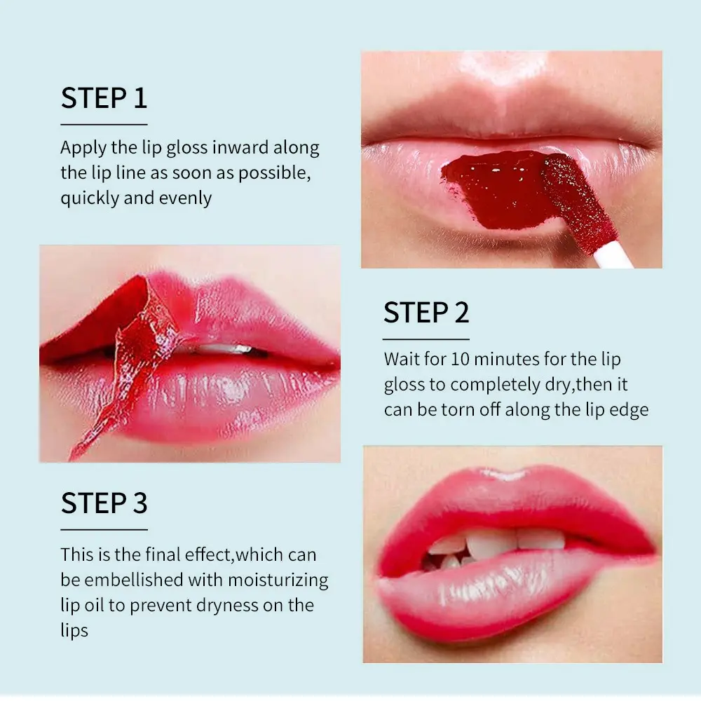 6 Colors Waterproof Peel-off Liquid Lipstick Lasting Moisturizer Lip Gloss No Fading Sexy Lip Gloss Tattoo Dyed Makeup Cosmetics