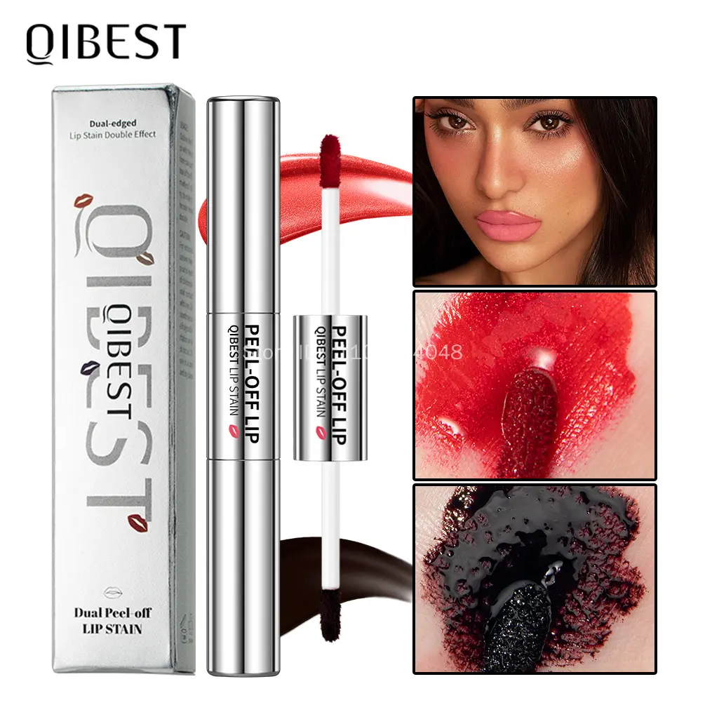 Peel Off Double-head Lip Gloss Matte Waterproof Long Lasting Lip Liner Velvet Lip Tint Sexy Red Natural Liquid Lipstick Makeup