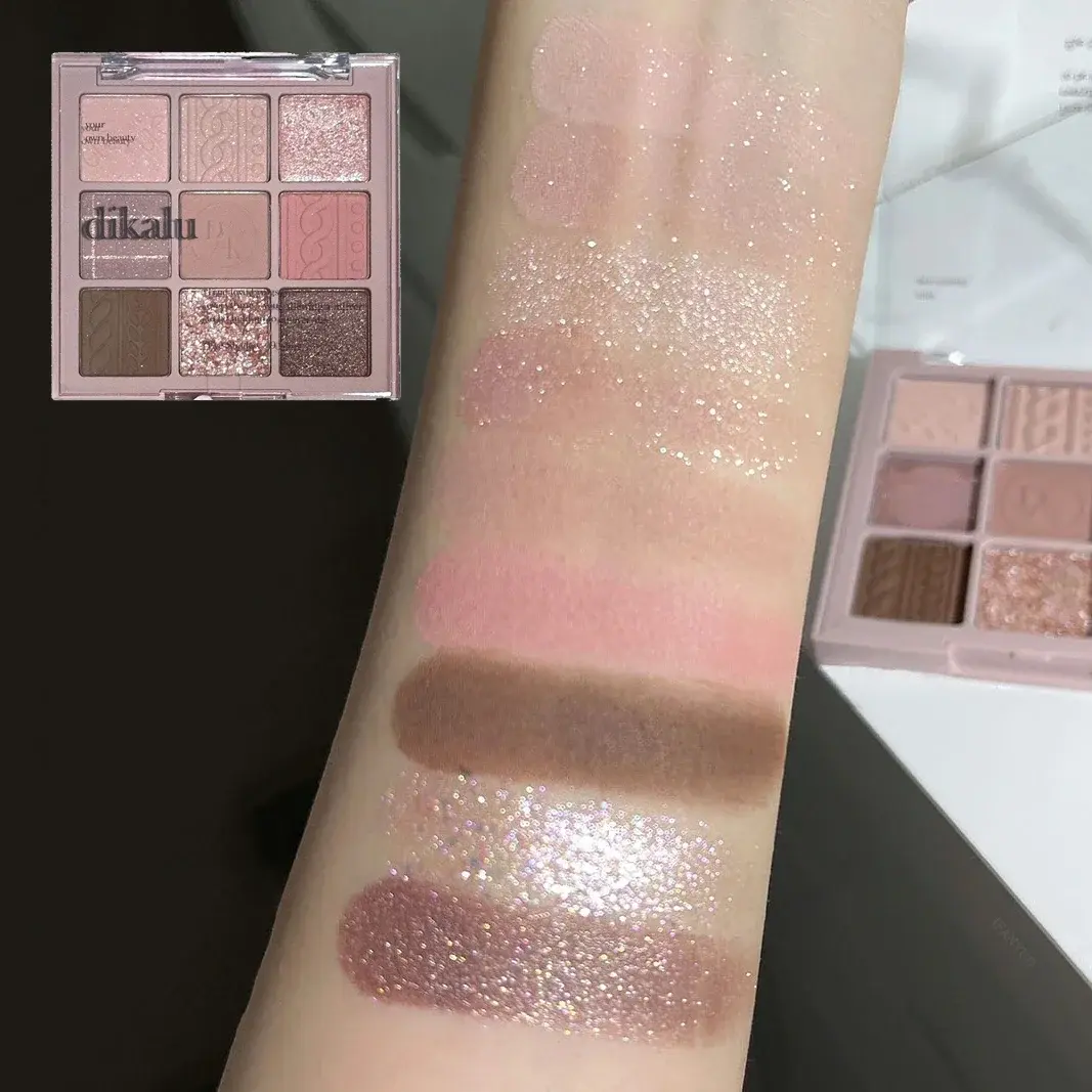 9 Color Shimmer Eye Shadow Makeup Palette Pressed Glitter Eyeshadow Professional Eyes Mineral Pigments Long-lasting Waterproof