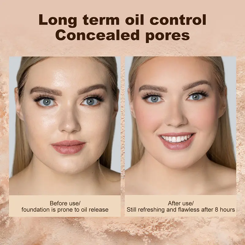 Girls Oil Control Setting Powder Bronzer Natural Brighten Lasting Waterproof Nude Loose Translucent Face Powder Dupe Dark Makeup