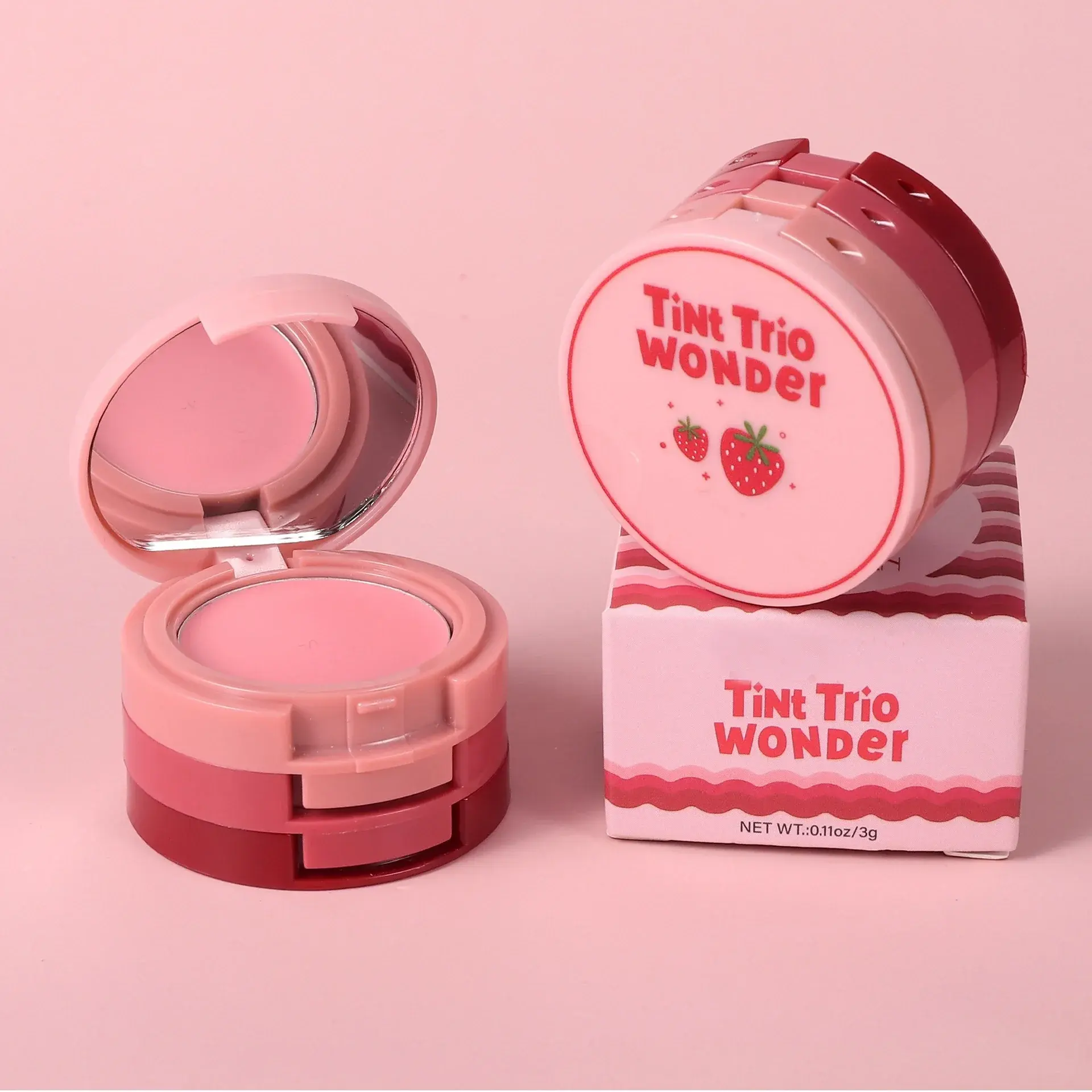 Waterproof 3 colors Blush Natural Matte Face Blusher Velvety Smooth Lip Cream Cheek Blush Rouge Makeup Makeup Tools