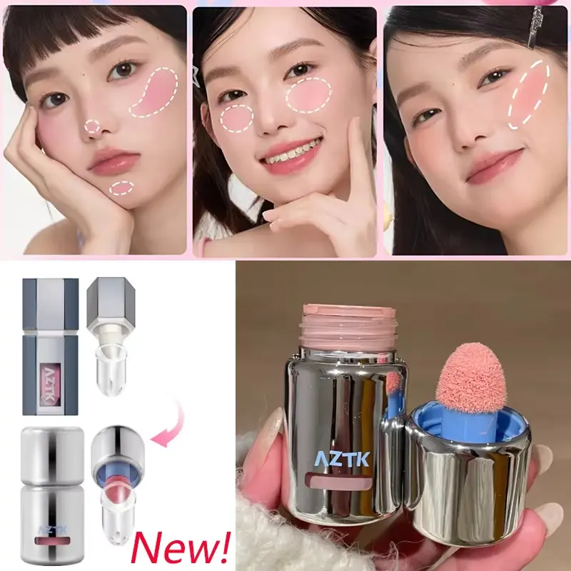 Brand Liquid Blush Korean Matte Waterproof Makeup Face Brightening Light Peach Pink Nude Jelly Color Rouge Blush Liqui Paste Mud