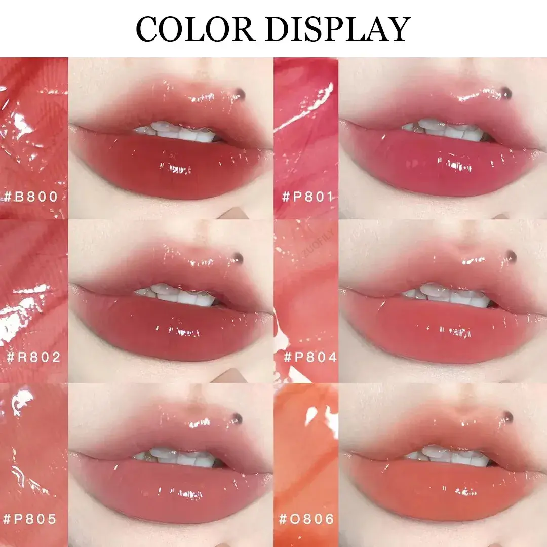Jelly Water Gloss Lip Glaze Mirror Moisturizing Lip Gloss Long Lasting Non-fading Shiny Lip Tint Girl Makeup Waterproof Lipstick