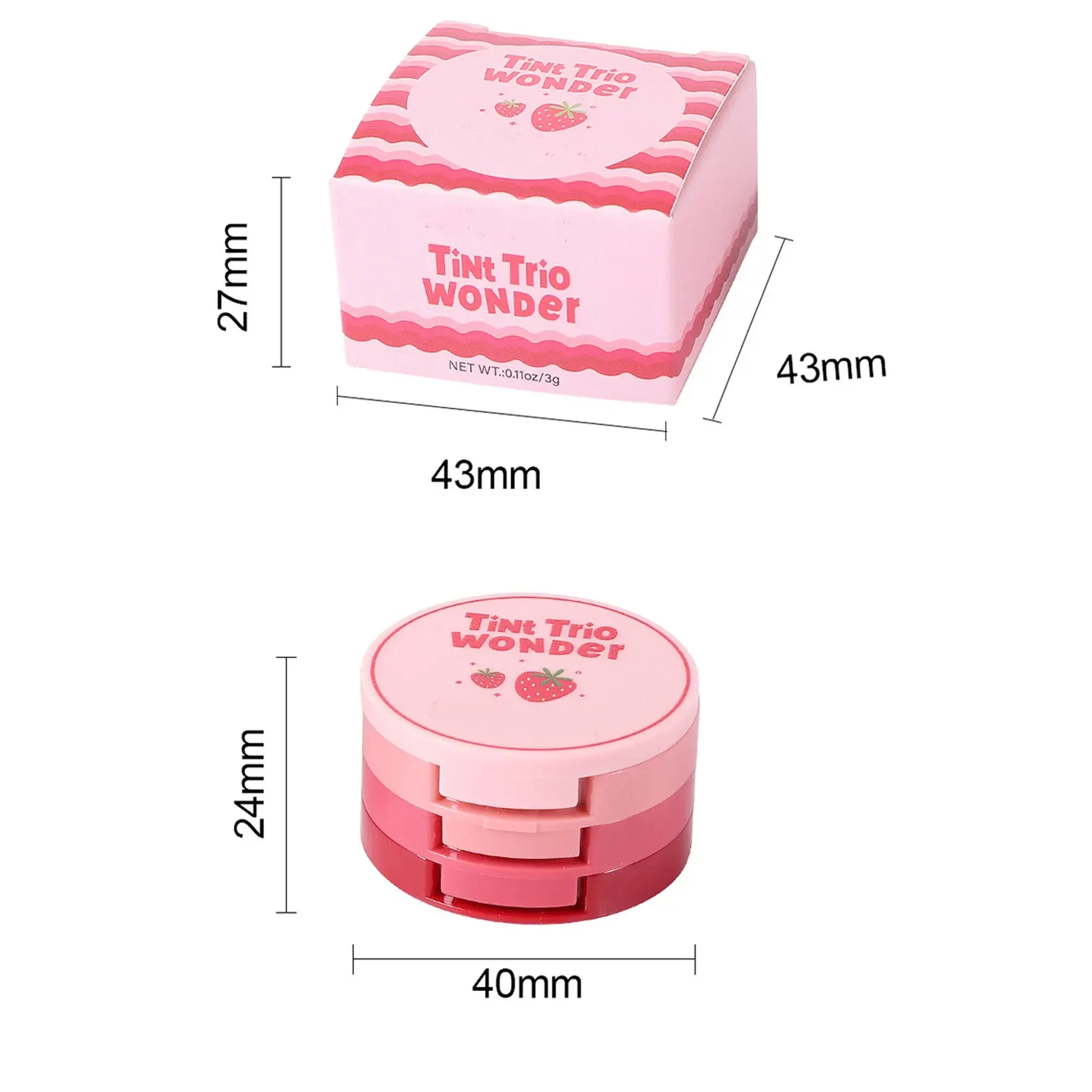 Waterproof 3 colors Blush Natural Matte Face Blusher Velvety Smooth Lip Cream Cheek Blush Rouge Makeup Makeup Tools