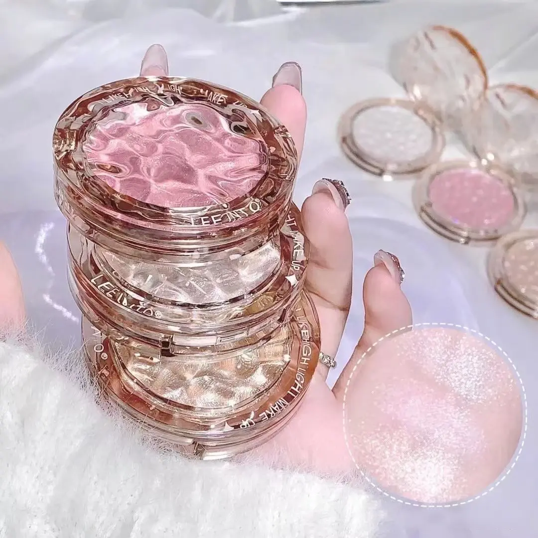 Crystal Highlighter Powder for Natural 3D Facial Makeup Multi-Use Highlighter Powder Waterproof Long-lasting Face Body Brighten