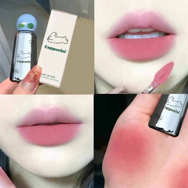 Cute Rabbit Lip Gloss Velvet Matte Lip Mud Lipstick Waterproof Long Lasting Smooth Lip Gloss Girl Lips Makeup Student Cosmetic