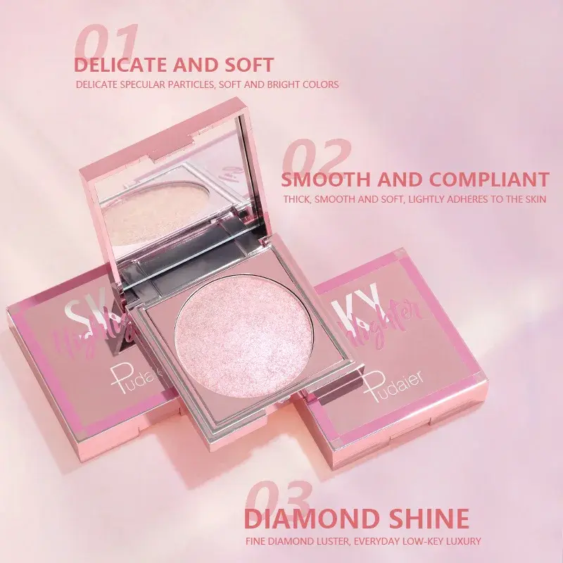 Makeup Highlighting Powder Pearlescent Glitter Highlighter Bronzers Palette Waterproof Long-lasting Face Iluminador Maquiagem
