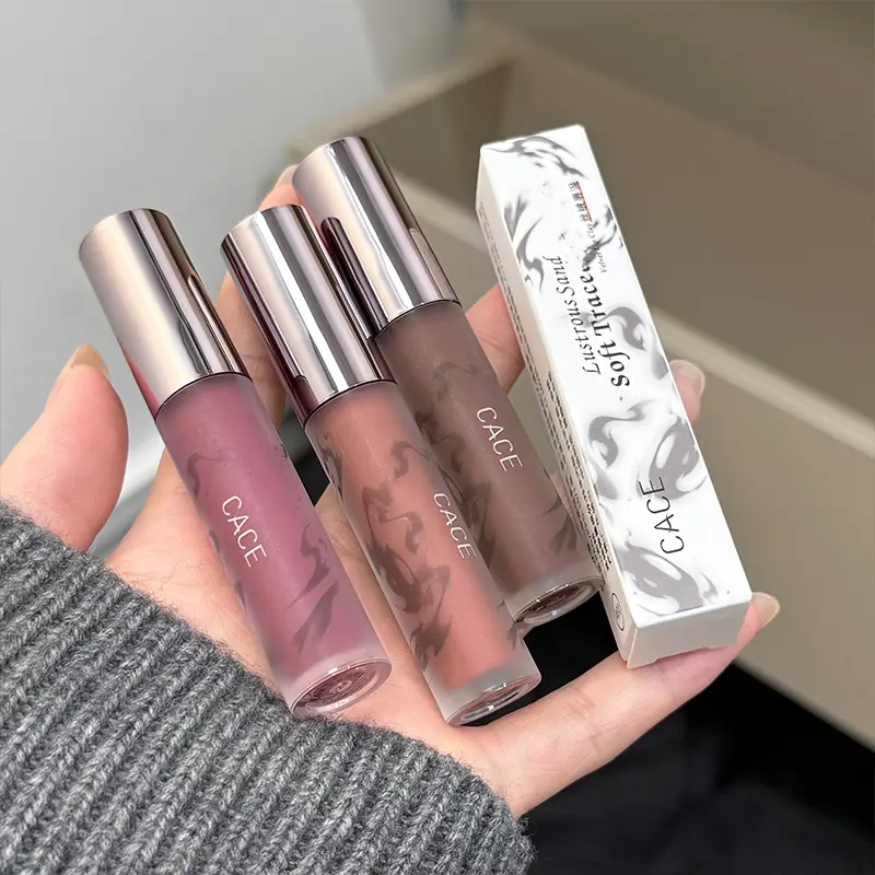 6 Color Long-Lasting Waterproof Non-stick Cup Sexy Red Wine Color Lip Gloss Nude Brown Matte Lipstick Natural Lip Tint Makeup