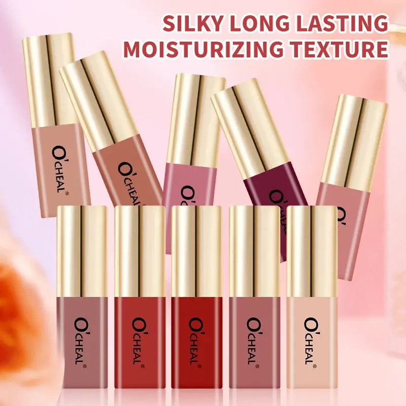 OCHEAL Moisturizer Velvet Matte Lip Gloss Mini 10color Lip Glaze Long Lasting Non-Stick Cup Waterproof Liquid Lip Gloss Cosmetic