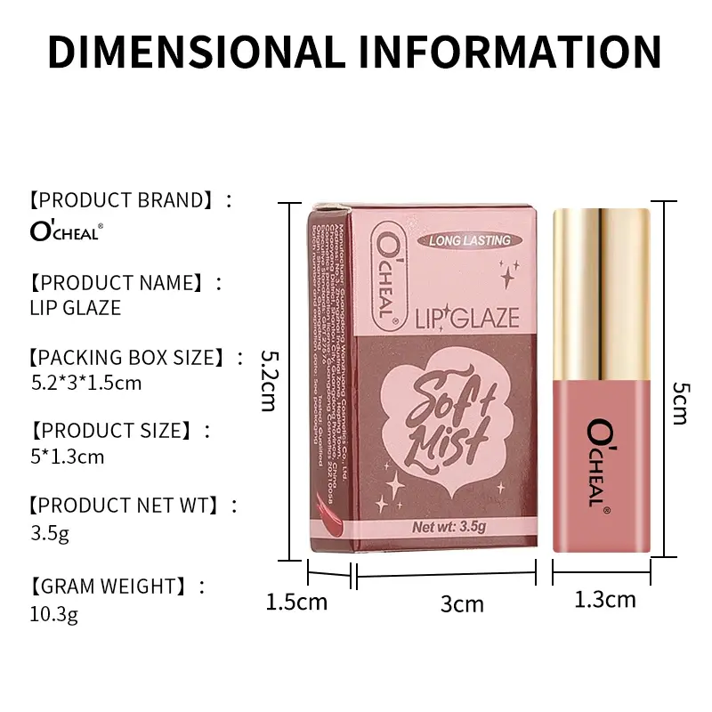 OCHEAL Moisturizer Velvet Matte Lip Gloss Mini 10color Lip Glaze Long Lasting Non-Stick Cup Waterproof Liquid Lip Gloss Cosmetic