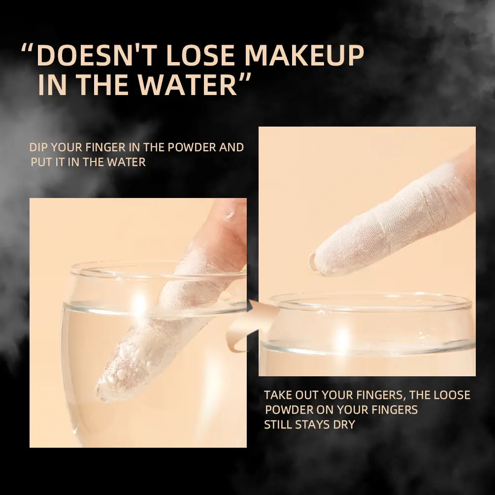 QIBEST Professional Matte Loose Powder Face Setting Powder Waterproof Oil Control Full Coverage Makeup Translucent Styling Fixer