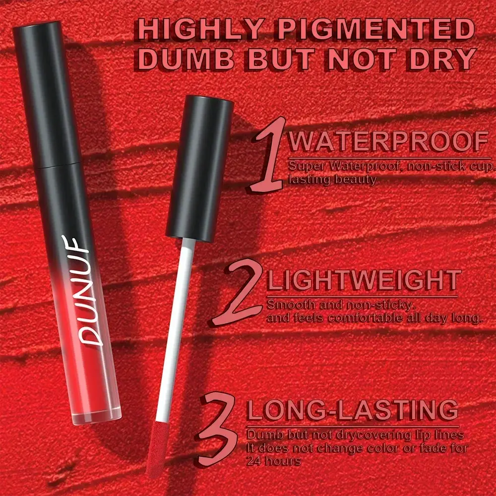 32 Color Lipstick Matte Lasting Lip Gloss Moisturizing Non-stick Cup Halloween Party Purple Blue Black Highly Pigments Lip Glaze