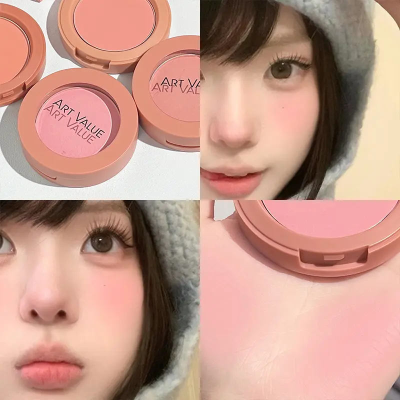 Natural Cheek Tint Blush Palette Mineral Powder Blusher Waterproof Matte Face Blusher Contour Soft Rouge Brighten Female Makeup