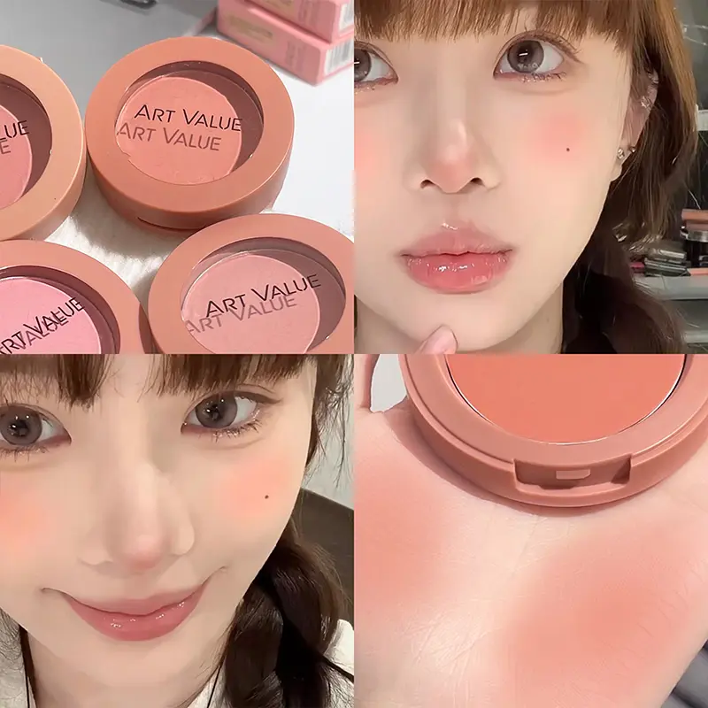 Natural Cheek Tint Blush Palette Mineral Powder Blusher Waterproof Matte Face Blusher Contour Soft Rouge Brighten Female Makeup