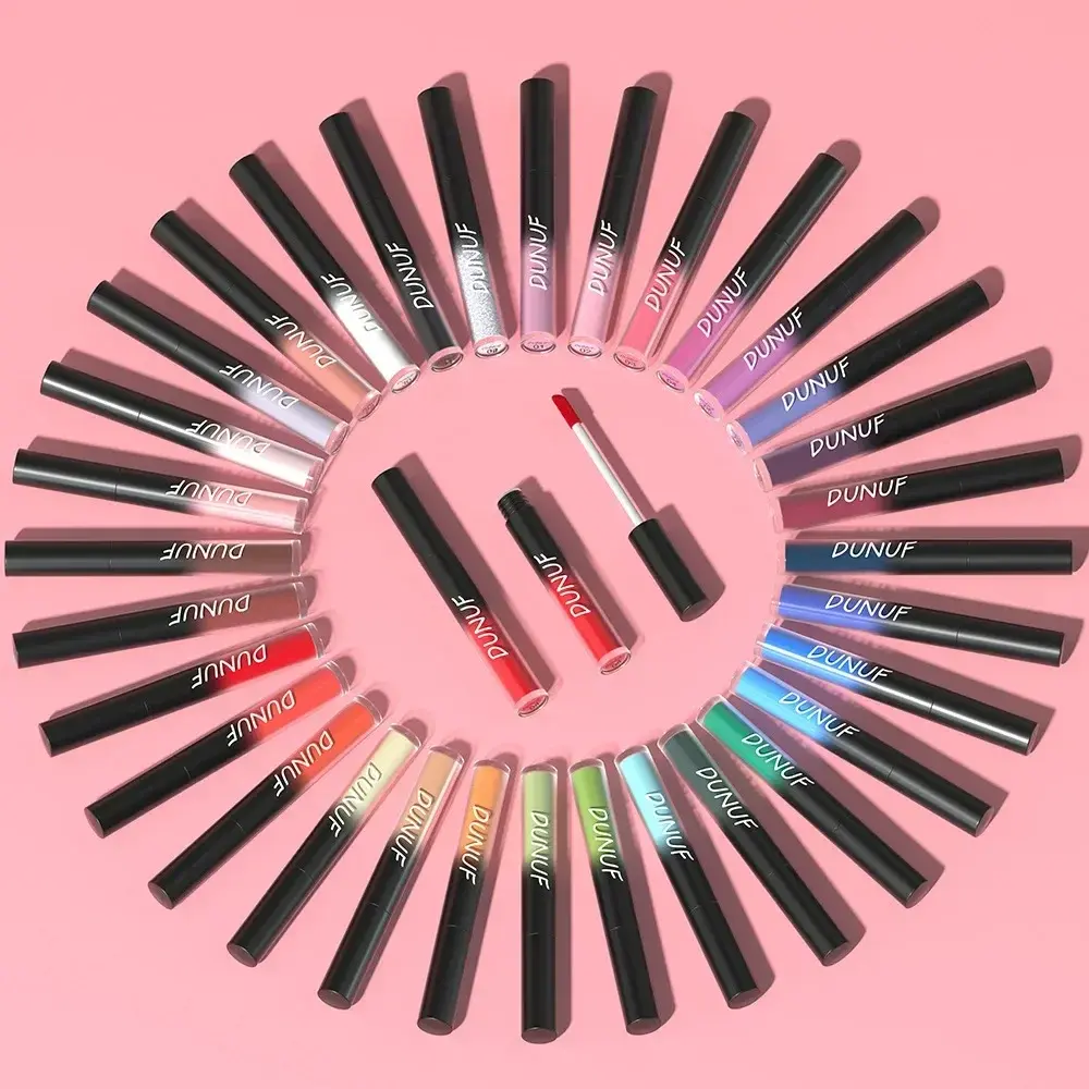 32 Color Lipstick Matte Lasting Lip Gloss Moisturizing Non-stick Cup Halloween Party Purple Blue Black Highly Pigments Lip Glaze