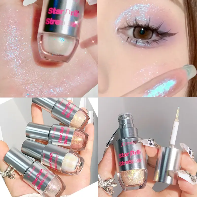4pcs/1pcs Liquid Eyeshadow Pearlescent Glitter Long Lasting Waterproof Liquid Eyeshadow Quick-drying Glitter Shimmer Eye Makeup