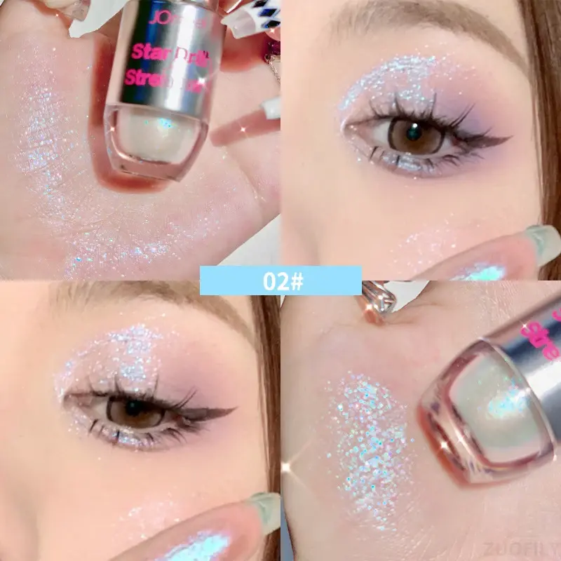 4pcs/1pcs Liquid Eyeshadow Pearlescent Glitter Long Lasting Waterproof Liquid Eyeshadow Quick-drying Glitter Shimmer Eye Makeup