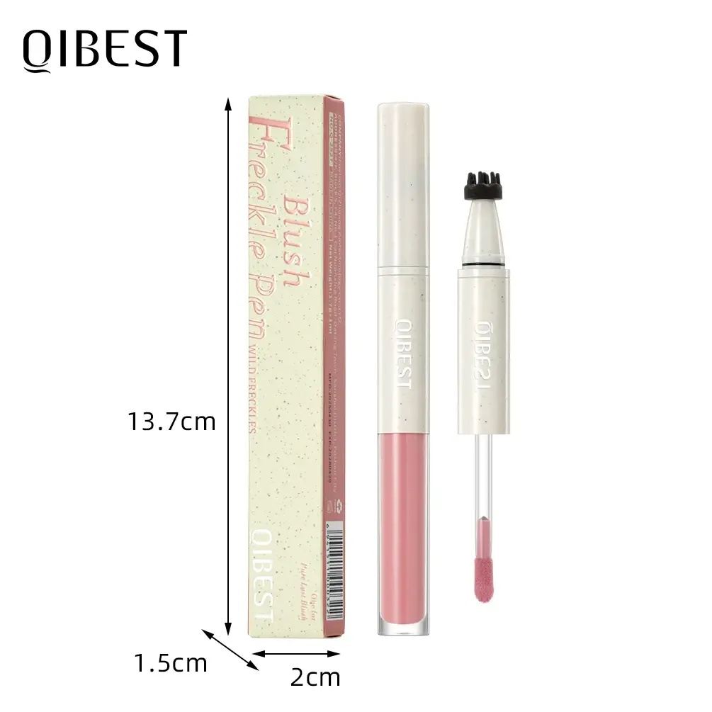 QIBEST Double Ended Freckles Stamp Pen Liquid Blush Natural Makeup Waterproof Lasting 2 In 1 Multiuse Stick Blusher Freckles Pen