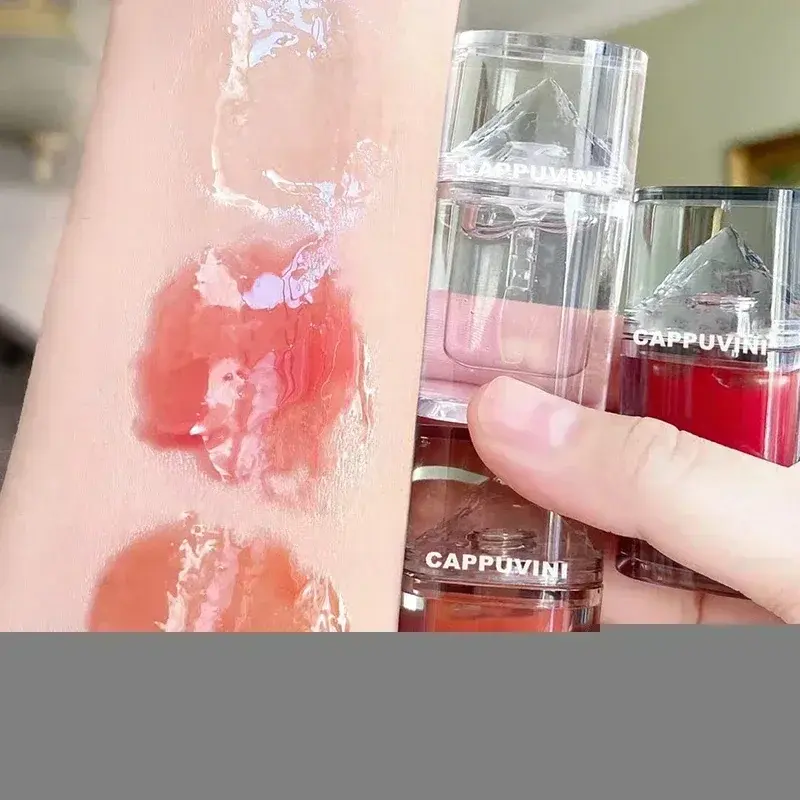 Ice Mountain Lip Gloss Honey Lip Oil Crystal Jelly Lip Glaze Moisturizing Transparent Waterproof Liquid Lips Makeup Cosmetics