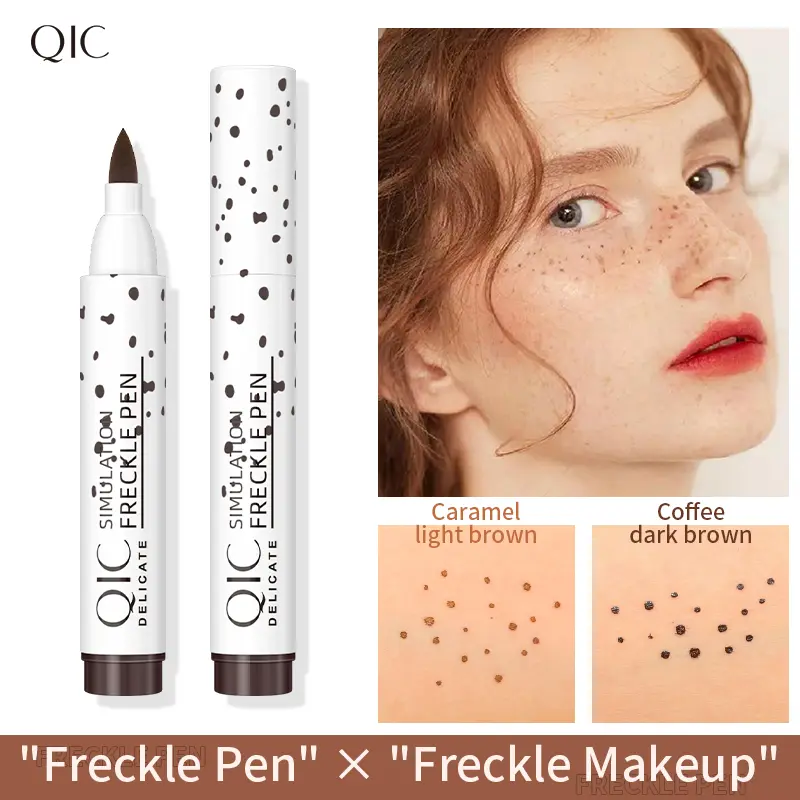 QIC Face Fake Freckles Pen Natural Waterproof Lifelike Fake Freckles Pen for Long Lasting Look Dot Spot Pen Makep Tool Cosmetic