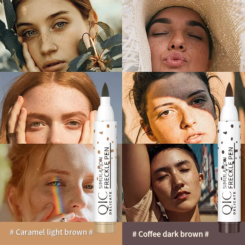 QIC Face Fake Freckles Pen Natural Waterproof Lifelike Fake Freckles Pen for Long Lasting Look Dot Spot Pen Makep Tool Cosmetic