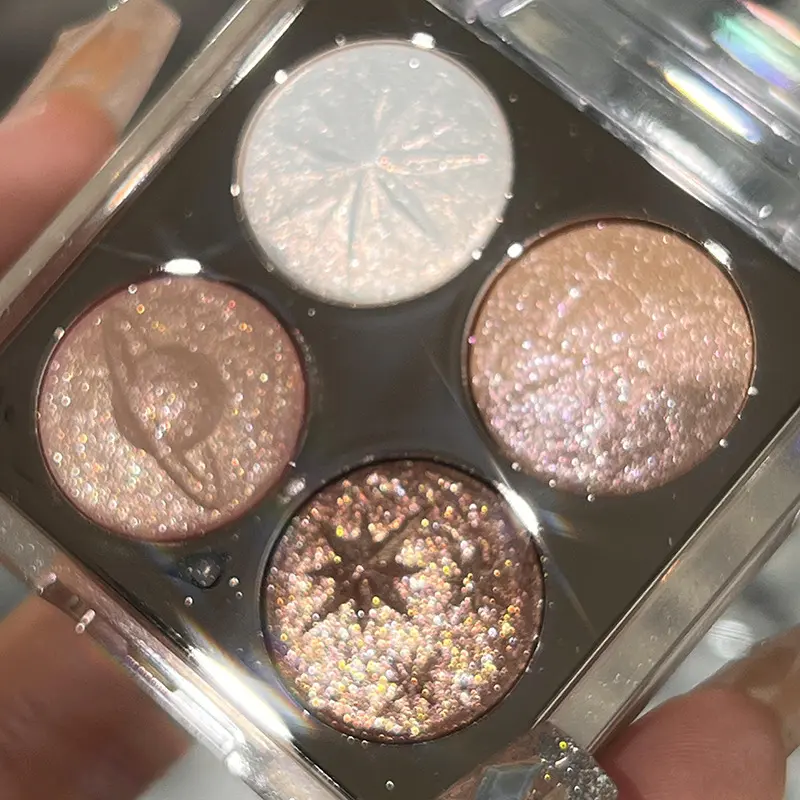 Pearlescent Glitter Eyeshadow Palette Highlighter Diamond Sequins Lying Silkworm Shiny Eye Shadow Waterproof Lasting Eyes Makeup