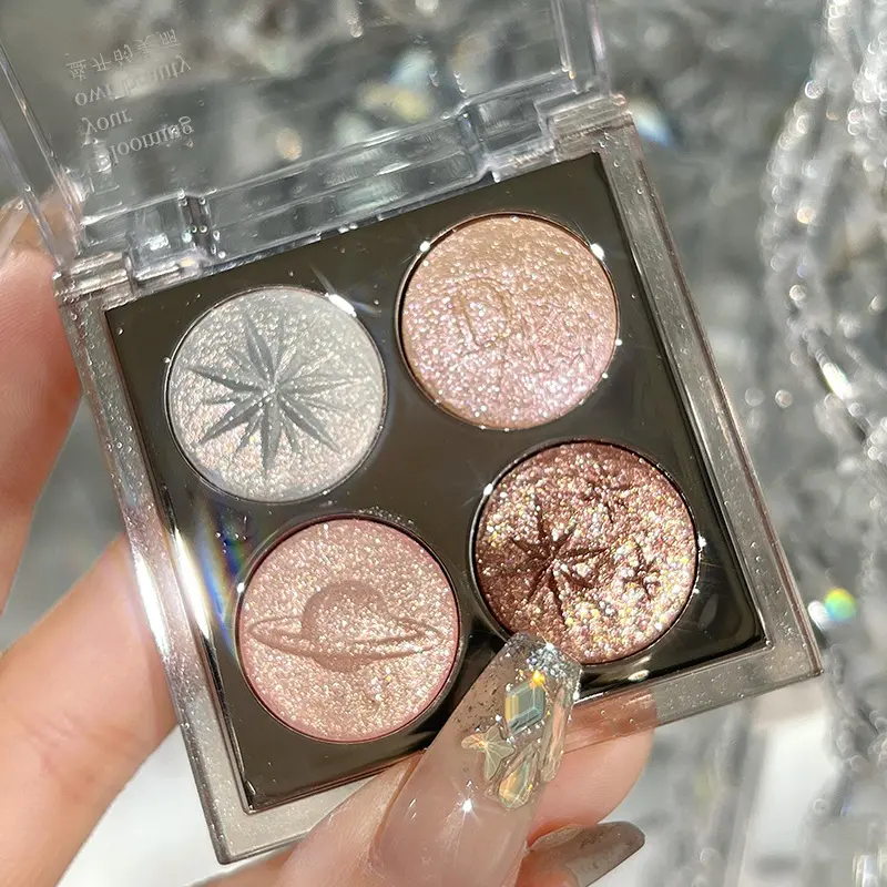 Pearlescent Glitter Eyeshadow Palette Highlighter Diamond Sequins Lying Silkworm Shiny Eye Shadow Waterproof Lasting Eyes Makeup