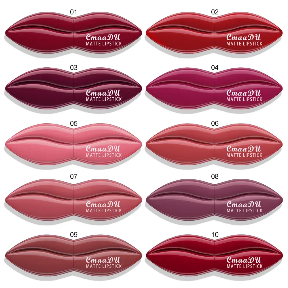 Natural Smooth Matte Waterproof Velvet Nude Lipstick Sexy Red Brown Long-Lasting Professional Makeup Lipgloss