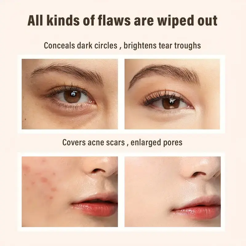 Dual-headed highlighter to cover facial blemishes, waterproof and sweat-proof, matte brightening, foundation concealer