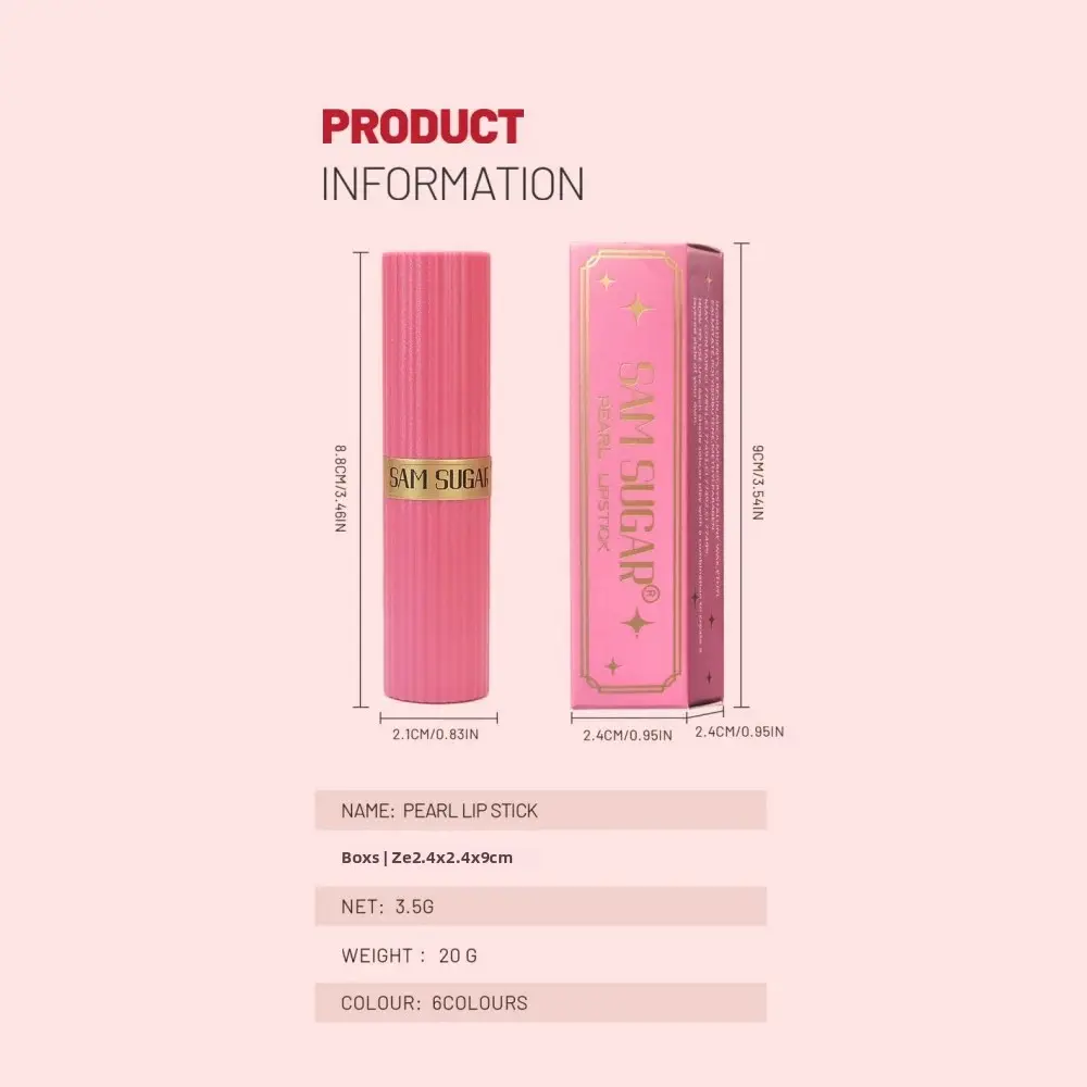 Pink Brown Metallic Glitter Lipstick Long Lasting Waterproof Shimmery Pearl Sparkling Lip Gloss Luxury Makeup