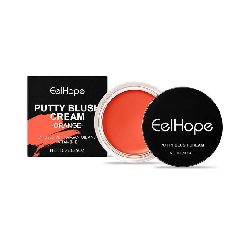 Orange Matte Face Blush Moisturize Smooth Natural Rouge Powder Nourishing Waterproof High Pigment Facial Cheek Makeup Cosmetics