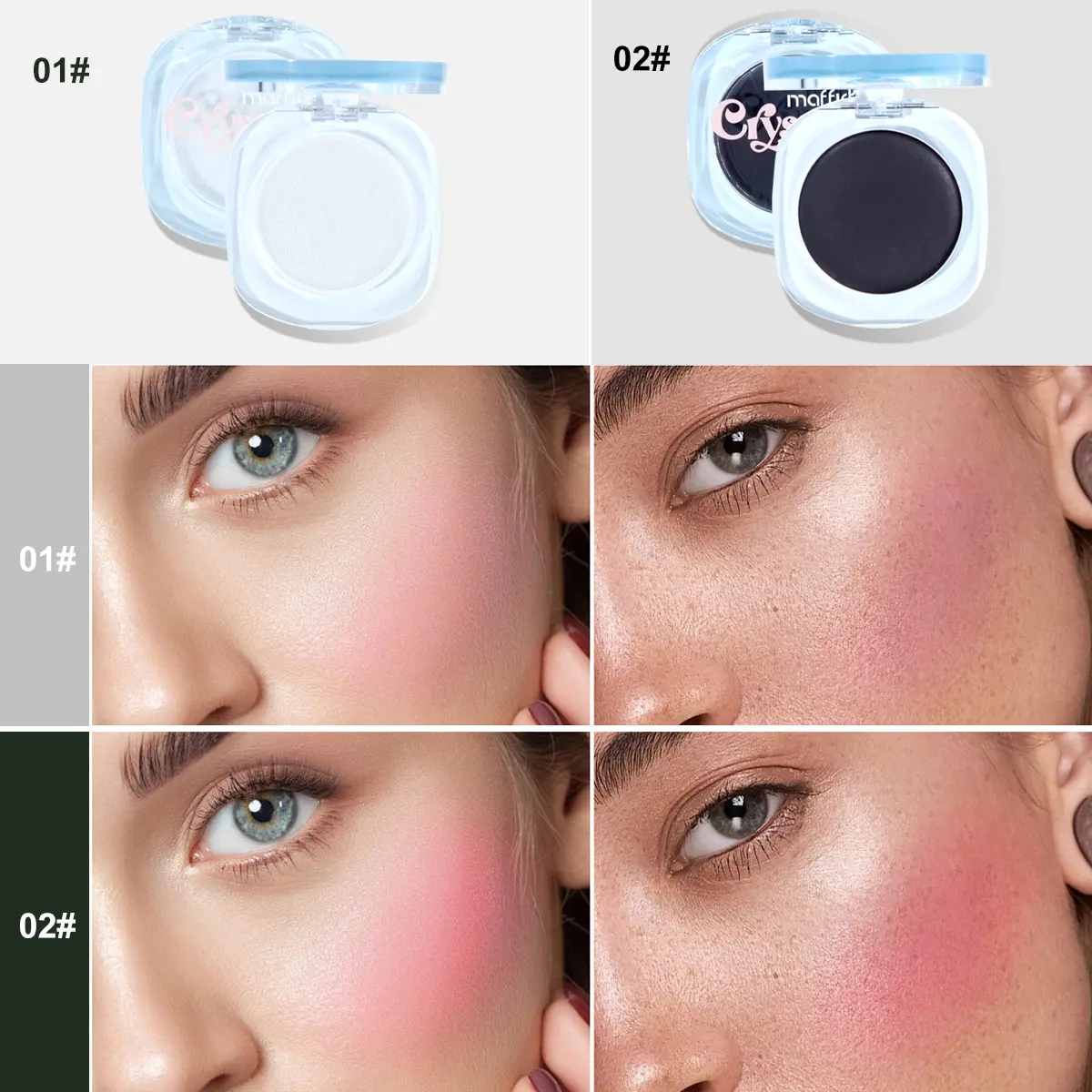 Natural Cheek Tint Blush Palette Waterproof Face Blusher Face Contouring Soft Cheek Rouge Female Makeup Brighten Face