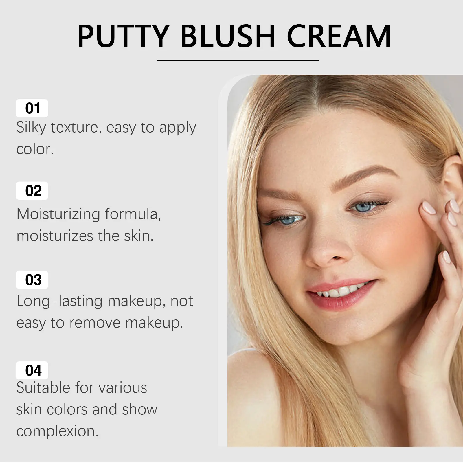 Orange Matte Face Blush Moisturize Smooth Natural Rouge Powder Nourishing Waterproof High Pigment Facial Cheek Makeup Cosmetics