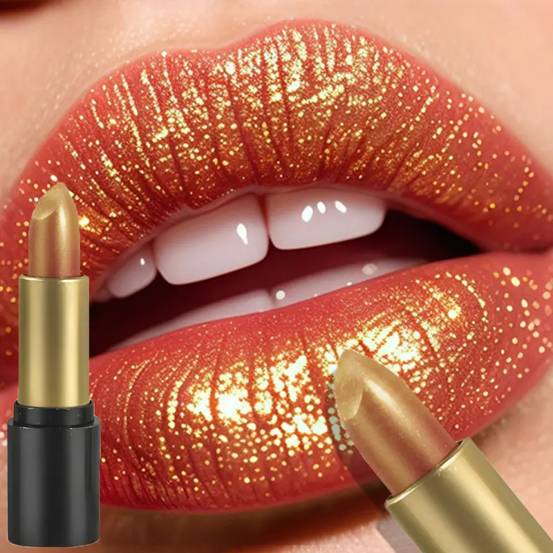 Diamond Glitter Lipstick Moisturizing Lasting Pink Sparkling Waterproof Lip Gloss Metallic Sexy Lipstick Lip Tint Lips Makeup