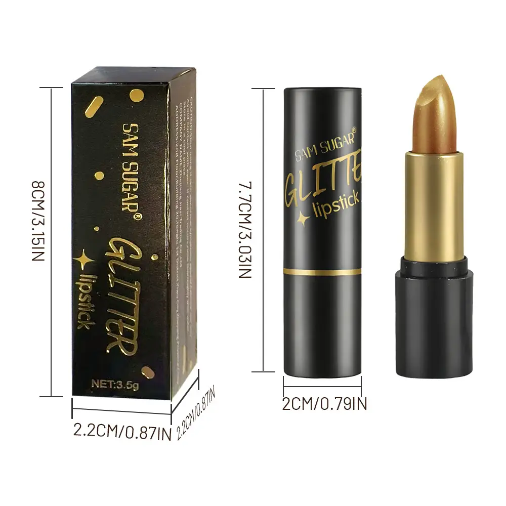 Diamond Glitter Lipstick Moisturizing Lasting Pink Sparkling Waterproof Lip Gloss Metallic Sexy Lipstick Lip Tint Lips Makeup