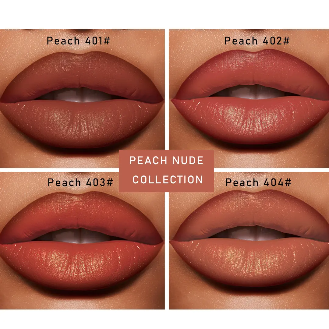 Beckisue's new peach color, nude semi-matte silky matte lipstick, long-lasting waterproof and shiny, easy to color