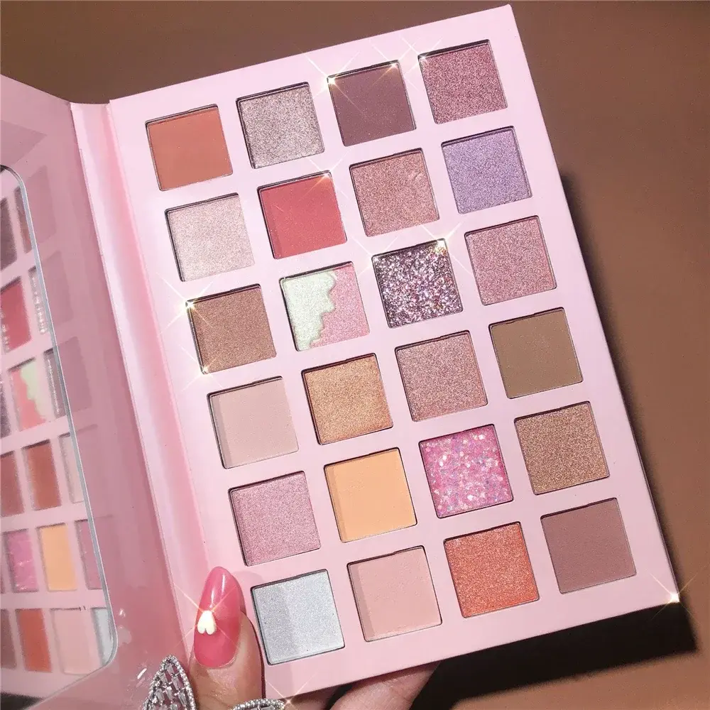 Small Pig 24 Color Eyeshadow Glitter Pearlescent Waterproof Beginner Earth Color Cheap Eyeshadow Palette Ins Super Fire