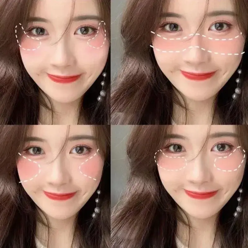 Strawberry Blush Stick Matte Silky Waterproof Pink Blush Cream Makeup Stick Moisturizing High Pigment 3in1 Lip Eye Cheek Tint