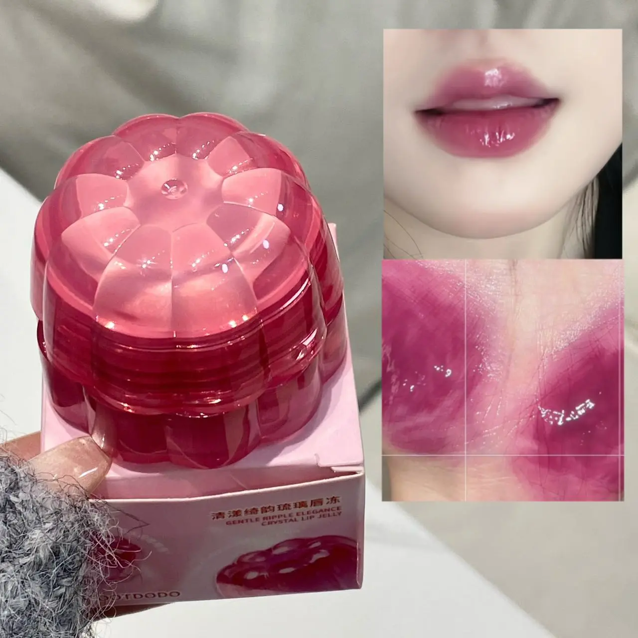 Grape Jam Lipgloss Korean Lipsticks Liquid Waterproof Mirror Lip Oil Moisturizeing Gloss Makeup Transparent Red Tint Cosmetics