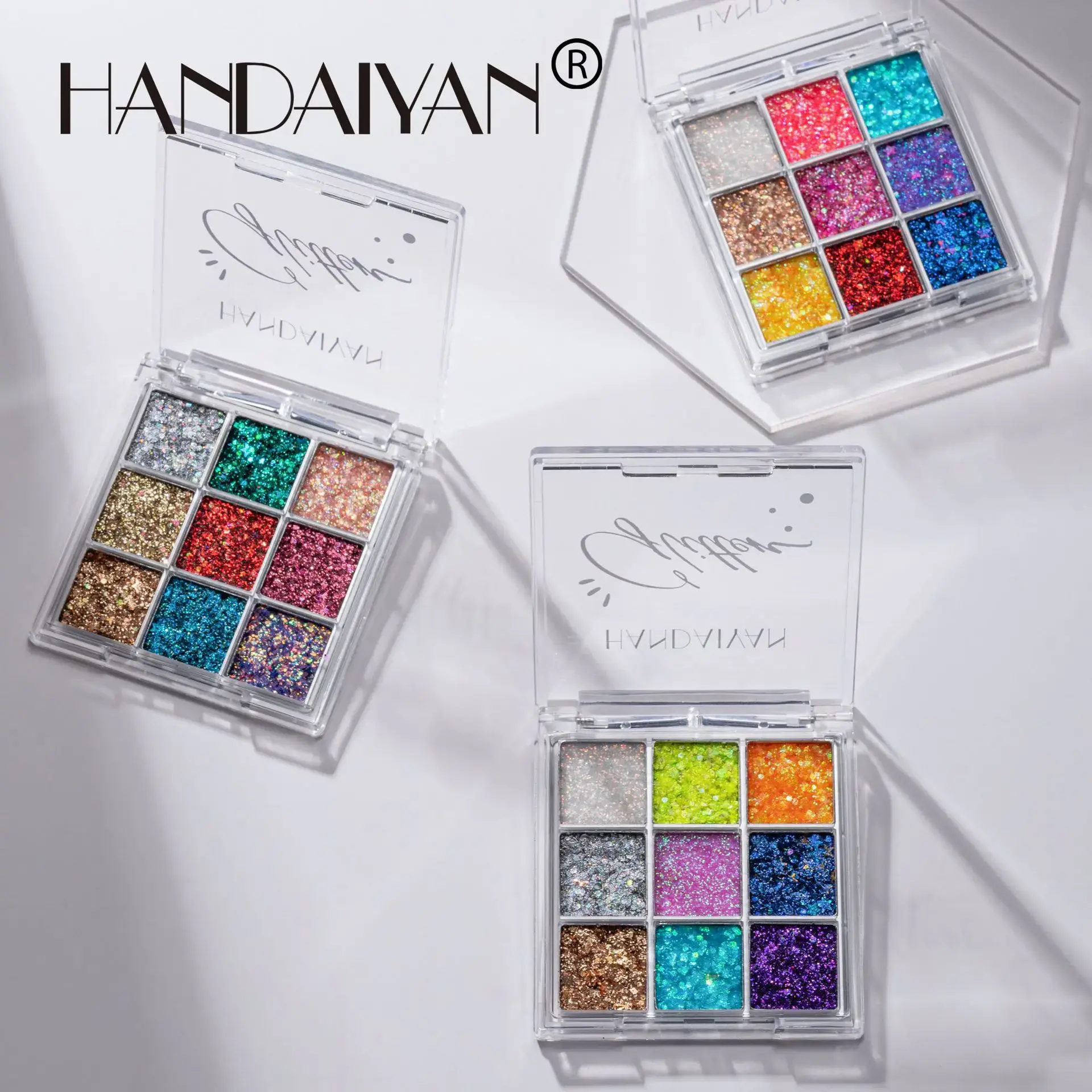 Sparkling Glitter Eyeshadow Palette Waterproof Big Sequins Shimmer Eyeshadow Gel Shiny Metallic Eyes Pigments Festival Makeup